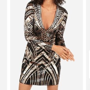‼️LAST DAY TO BUY‼️ Express Gold Sequin Dress